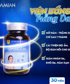 Viên uống Damian - Dưỡng trắng, làm mờ thâm nám, tàn nhang giúp da sáng bóng sau 30 ngày 12 trangda3
