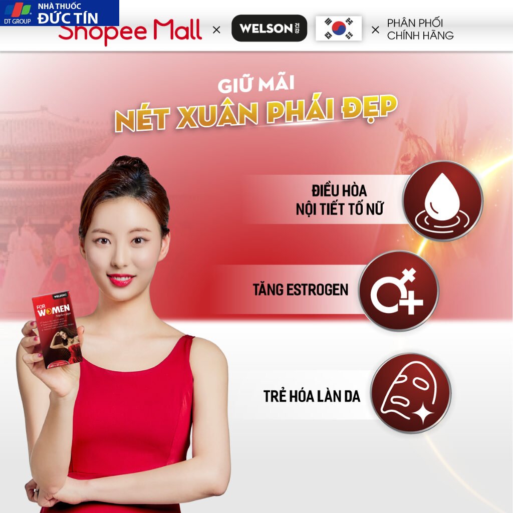 Viên uống Nội Tiết Tố Nữ Đẹp Da Welson For Women Hộp 60 Viên 21 vienuong4