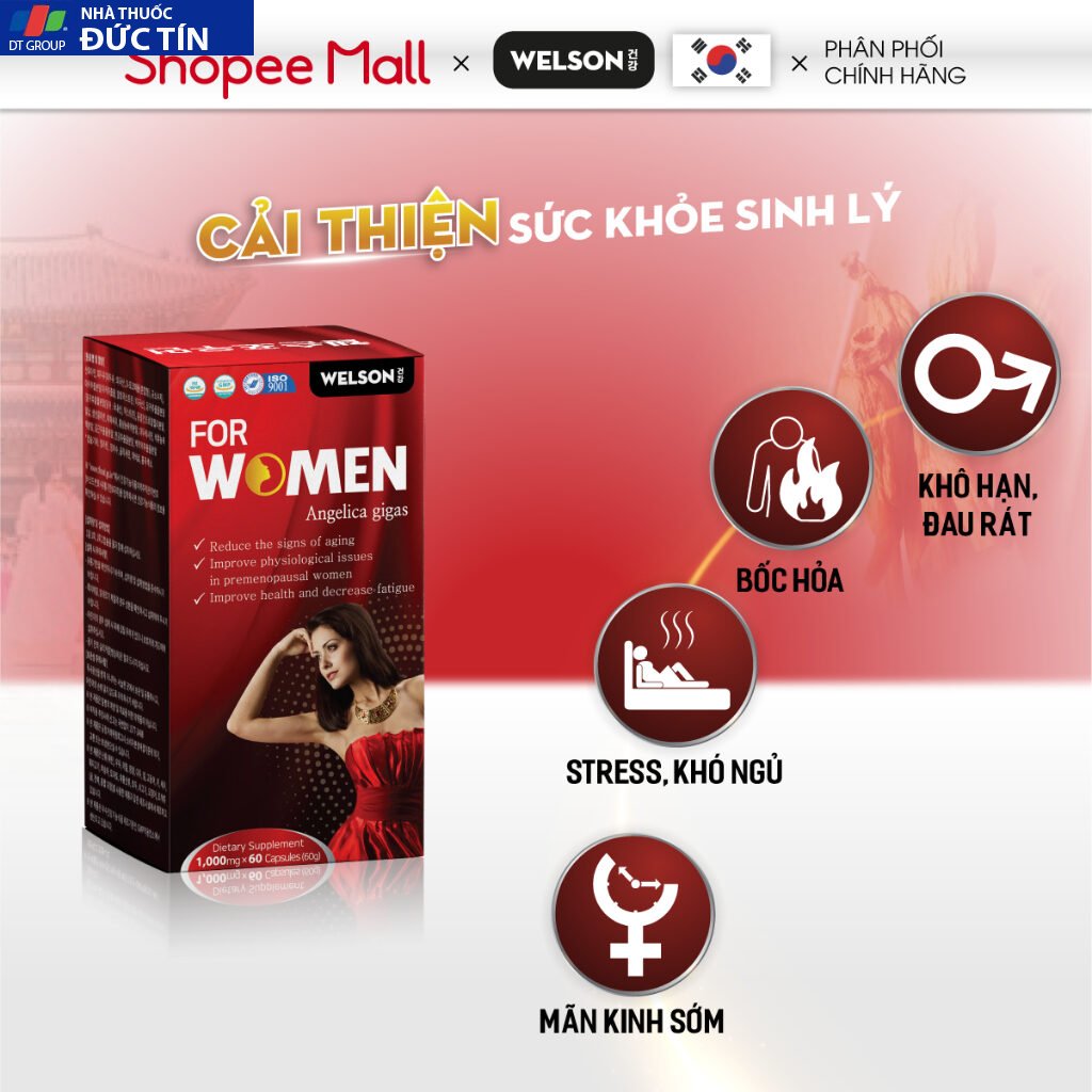 Viên uống Nội Tiết Tố Nữ Đẹp Da Welson For Women Hộp 60 Viên 20 vienuong6