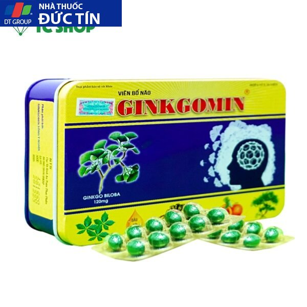 Bổ não Ginkgomin hộp 60 viên,Hỗ trợ cải thiện tuần hoàn não Ginkgomin 10 anh cua vien bo nao ginkgomin 1
