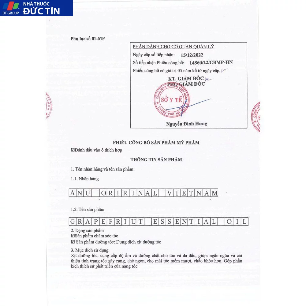 Xịt Dưỡng Mọc Tóc Tinh Dầu Bưởi ANU ORGANIC Chống Rụng Kích Thích Mọc Tóc Ngăn Ngừa Gẫy Rụng Hiệu Quả 100ml 20 anu6