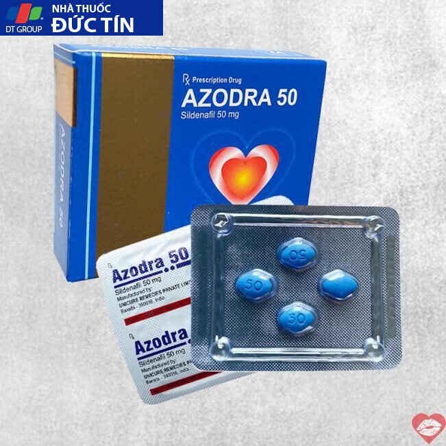 Azodra 50mg viên uống hỗ trợ cương dương kéo dài thời gian tăng cường sinh lý - Hộp 4 viên 1 Azodra 50mg viên uống hỗ trợ cương dương kéo dài thời gian tăng cường sinh lý - Hộp 4 viên