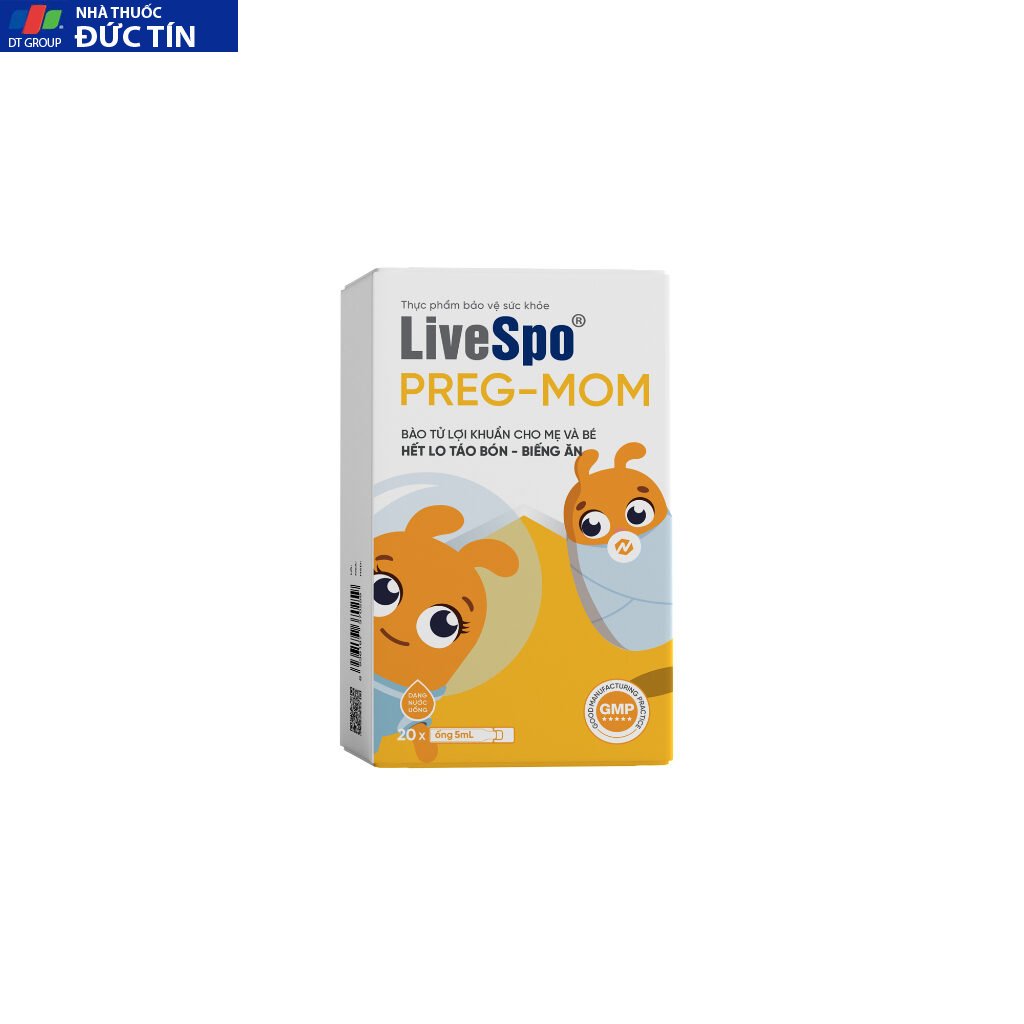 Bào Tử Lợi Khuẩn LiveSpo Pregmom Giảm Táo Bón, Biếng Ăn (Hộp 20 Ống) Đạt GPP 24 baotu2