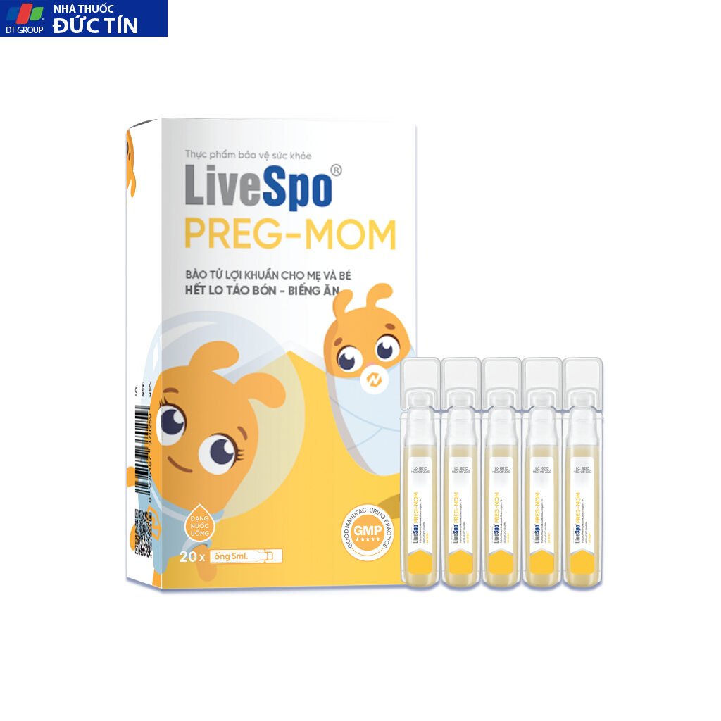 Bào Tử Lợi Khuẩn LiveSpo Pregmom Giảm Táo Bón, Biếng Ăn (Hộp 20 Ống) Đạt GPP 23 baotu3