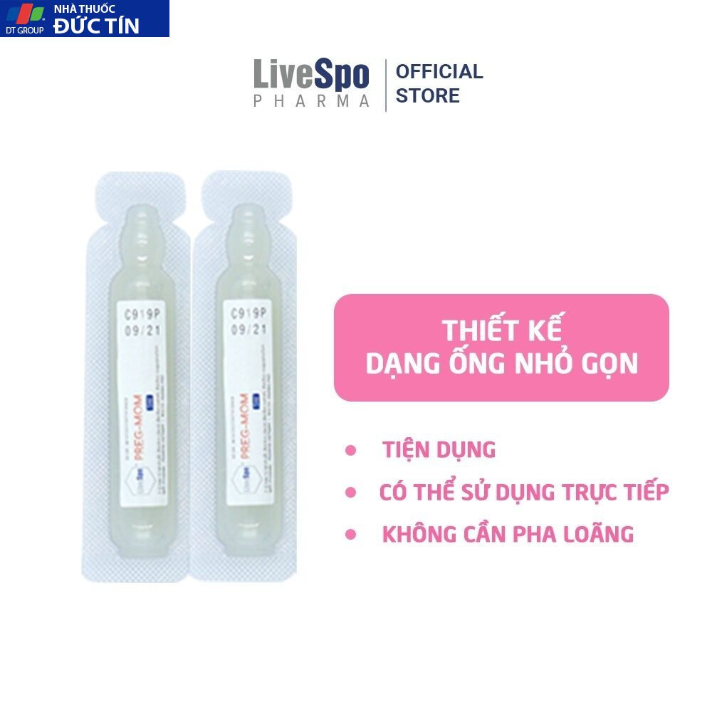Bào Tử Lợi Khuẩn LiveSpo Pregmom Giảm Táo Bón, Biếng Ăn (Hộp 20 Ống) Đạt GPP 22 baotu4