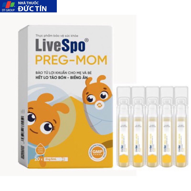 Bào Tử Lợi Khuẩn LiveSpo Pregmom Giảm Táo Bón, Biếng Ăn (Hộp 20 Ống) Đạt GPP 21 baotu5