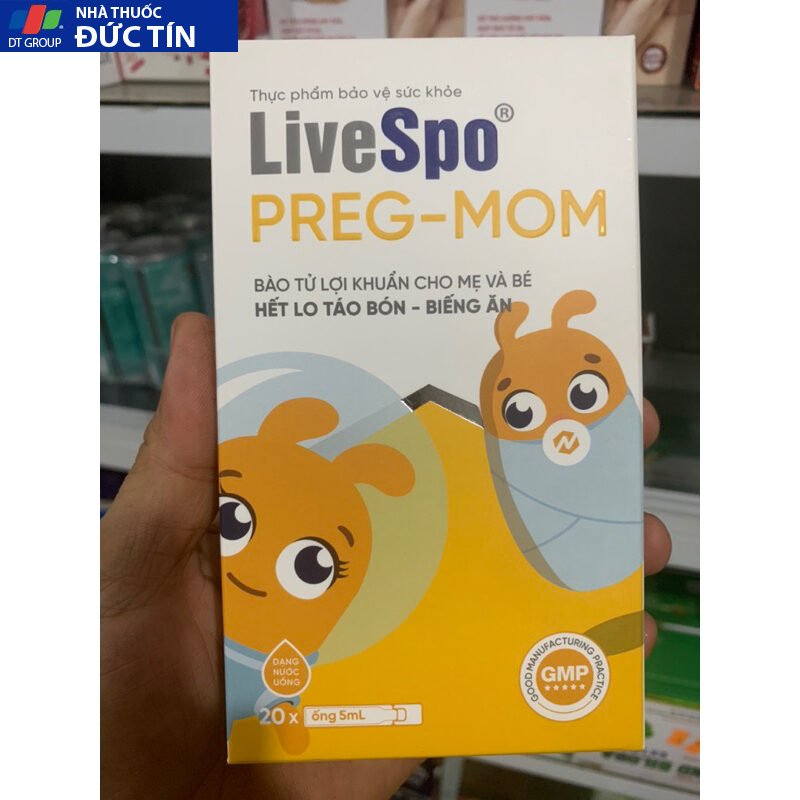 Bào Tử Lợi Khuẩn LiveSpo Pregmom Giảm Táo Bón, Biếng Ăn (Hộp 20 Ống) Đạt GPP 20 baotu6