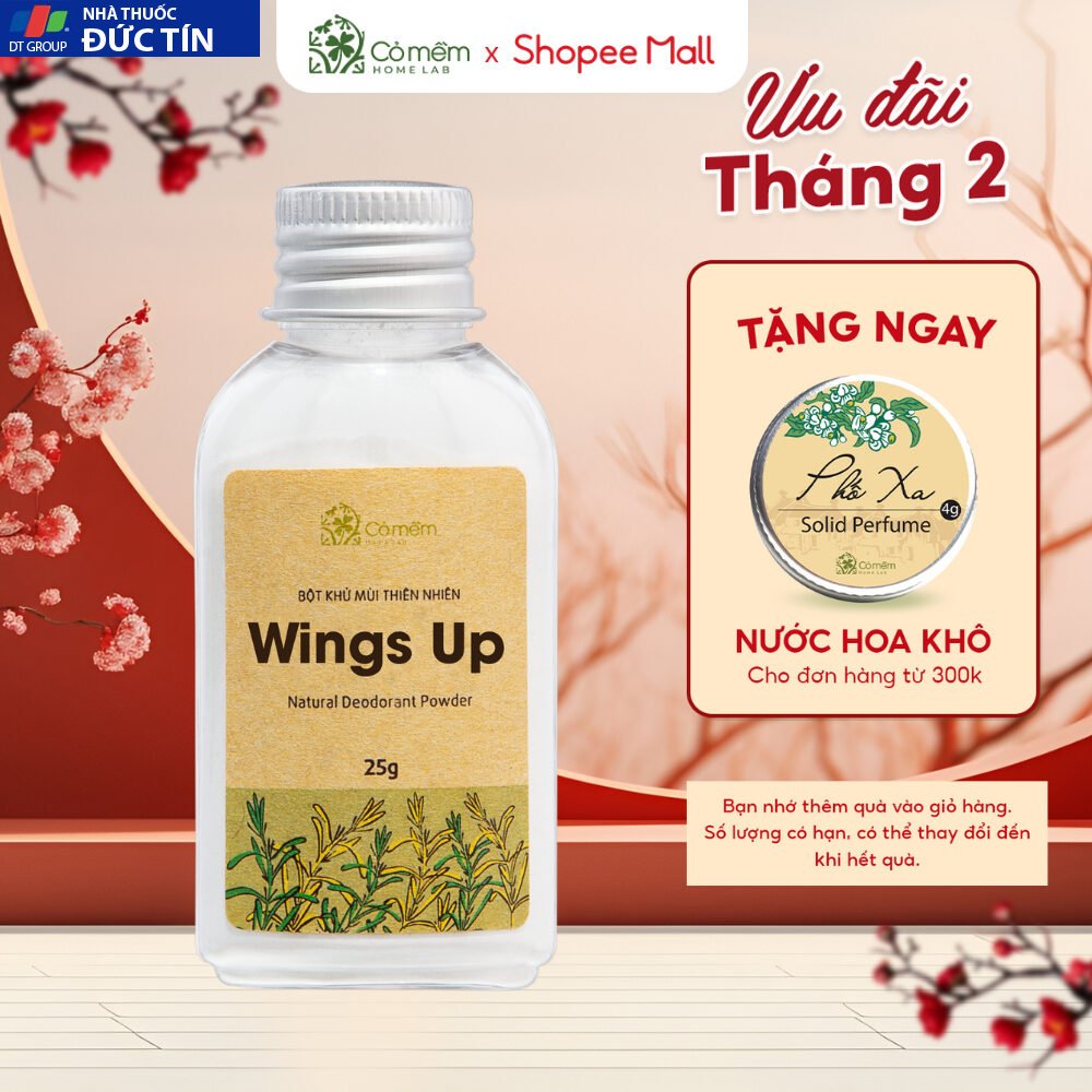 Bột Khử Mùi Wings Up Khử Mùi Hôi Chân Hôi Nách Giày Giảm Tiết Mồ Hôi Hôi Cỏ Mềm 25g 25 botkhu1