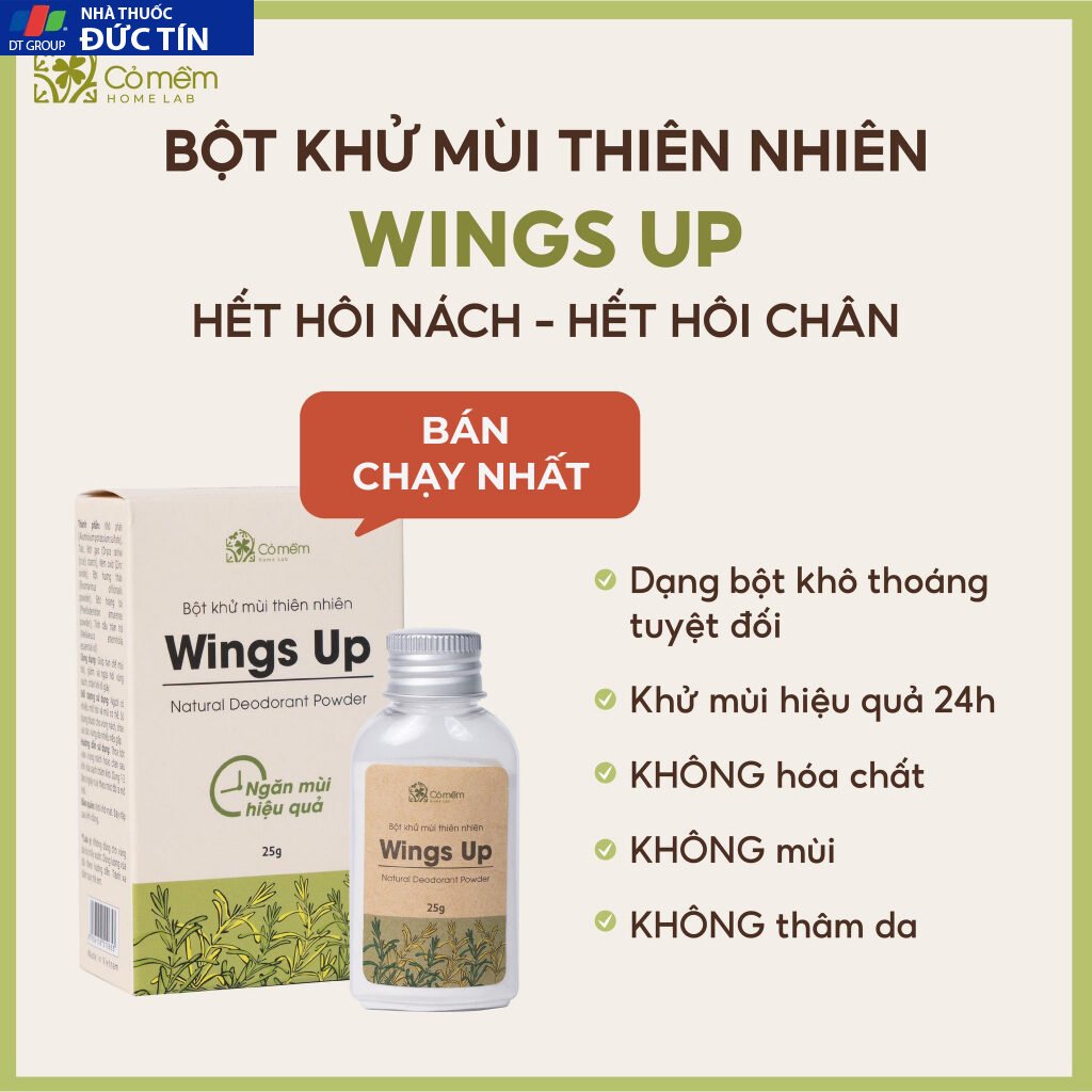 Bột Khử Mùi Wings Up Khử Mùi Hôi Chân Hôi Nách Giày Giảm Tiết Mồ Hôi Hôi Cỏ Mềm 25g 24 botkhu2
