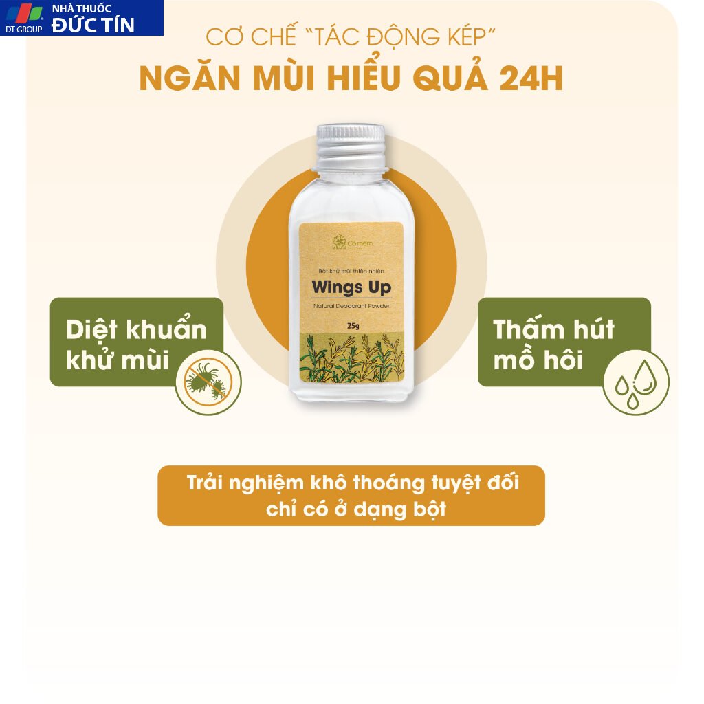 Bột Khử Mùi Wings Up Khử Mùi Hôi Chân Hôi Nách Giày Giảm Tiết Mồ Hôi Hôi Cỏ Mềm 25g 22 botkhu4