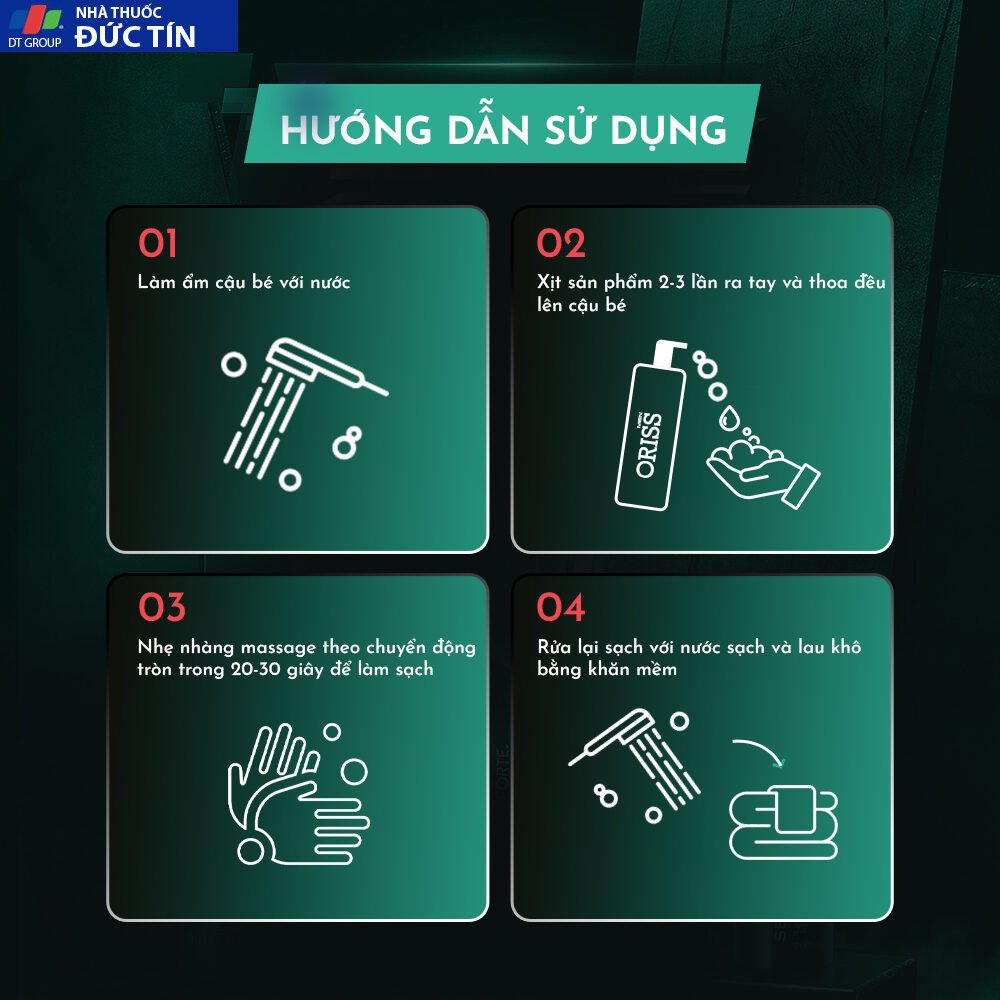 Dung dịch vệ sinh nam giới Oriss, bọt vệ sinh nam 120ml hương thơm nam tính 17 botveesinh7