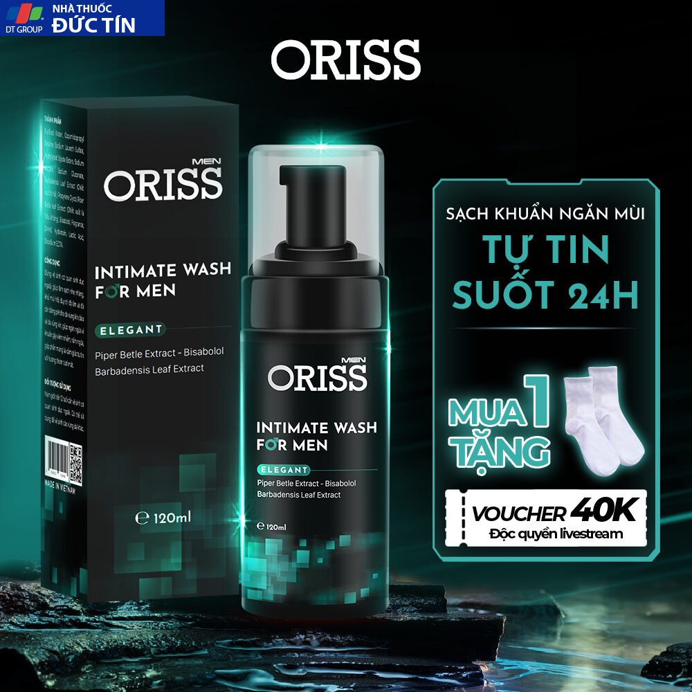 Dung dịch vệ sinh nam giới Oriss, bọt vệ sinh nam 120ml hương thơm nam tính 23 botvessinh1
