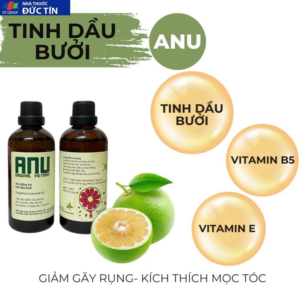 Nước dưỡng tóc tinh dầu bưởi ANU ORIGINAL 100ml giảm rụng phục hồi tóc ngăn hư tổn chẽ ngọn 24 buoi1