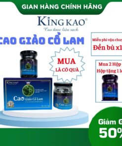 Cao giảo cổ lam Kingkao 100% tinnh chất giảo cổ lam dành cho người cao tuổi, người mỡ máu, cao huyết áp - Hộp 2 lọ 75g