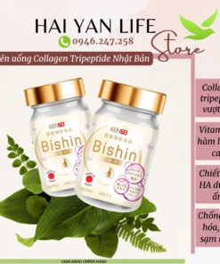 Viên uống Collagen Bishin Tripeptide Nhật Bản trắng da mờ nám giúp trẻ hóa, săn chắc, giảm nếp nhăn - hộp 60 viên