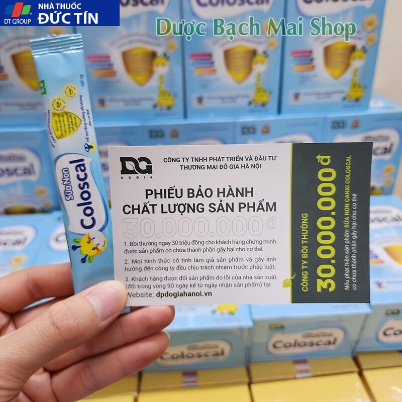 Sữa non COLOSCAL Tăng sức đề kháng cho bé Bổ sung Canxi hữu cơ Tăng chiều cao, Hộp 30 gói 25 colo64