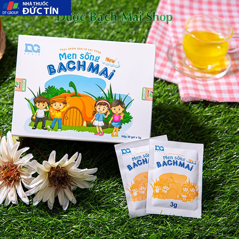 Combo 3 hộp Men vi sinh cho bé Men sống Bạch Mai NEW hết Táo bón Biếng ăn Tiêu chảy tiêu hóa trẻ Ăn ngon chủng lợi khuẩn 23 combach3