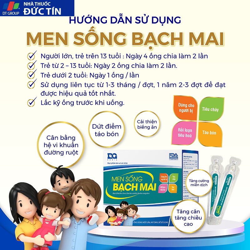 Combo 3 hộp Men sống Bạch mai Men vi sinh cho bé tiêu hóa trẻ Ăn ngon hết Tiêu chảy Táo bón Biếng ăn với chủng lợi khuẩn 19 combo7 1