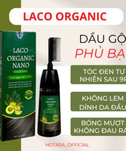 Alternative view of DẦU GỘI PHỦ BẠC LACO ORGANIC NANO CHÍNH HÃNG, THẢO DƯỢC NHUỘM ĐEN TÓC sau 9 PHÚT