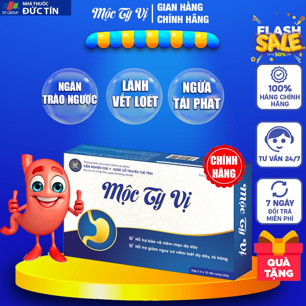 Dạ Dày Mộc Tỳ Vị hỗ trợ giảm trào ngược bao tử, đầy hơi, loét đau da day 1 hộp 30 viên 28 day1 1