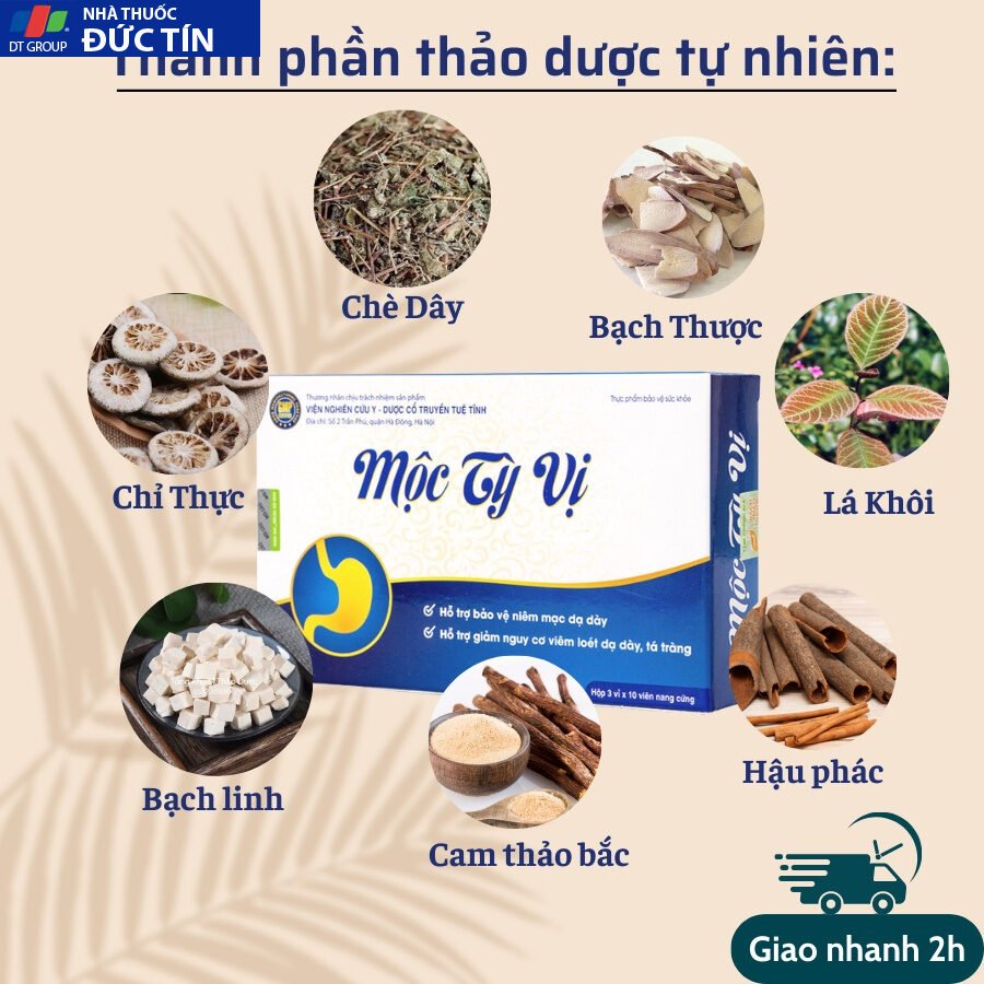 Dạ Dày Mộc Tỳ Vị hỗ trợ giảm trào ngược bao tử, đầy hơi, loét đau da day 1 hộp 30 viên 25 day4