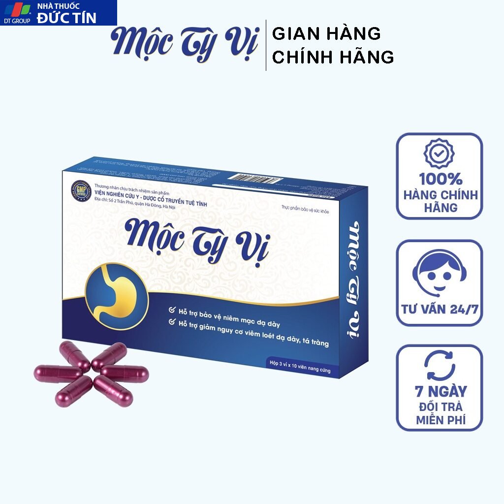 Dạ Dày Mộc Tỳ Vị hỗ trợ giảm trào ngược bao tử, đầy hơi, loét đau da day 1 hộp 30 viên 24 day5