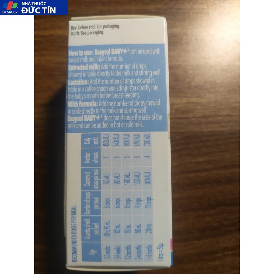 Enzym lactase Easycol BABY cho trẻ bất dung nạp đường lactose 20 enzzin3