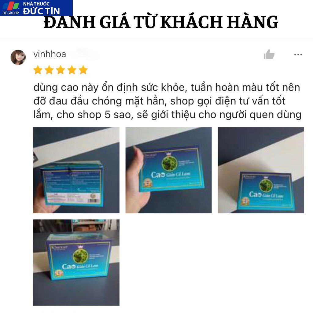 Cao giảo cổ lam Kingkao 100% tinnh chất giảo cổ lam dành cho người cao tuổi, người mỡ máu, cao huyết áp - Hộp 2 lọ 75g 14 giaoco3