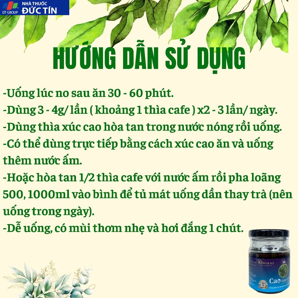 Giảo cổ lam cao đặc giảo cổ lam kingkao hỗ trợ mỡ giảm đường huyết tốt cho người tiểu đường 23 giaoconam6