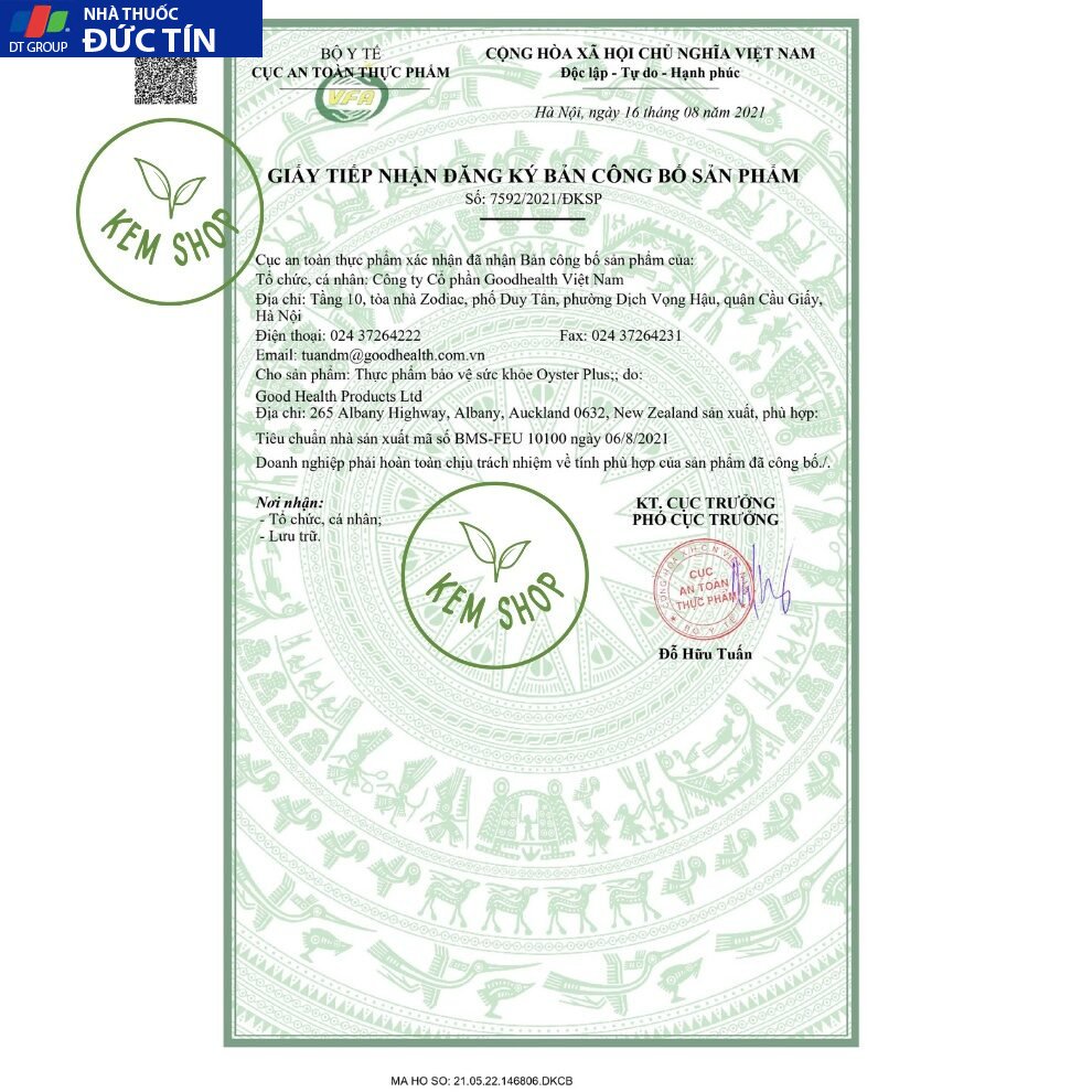 Tinh Chất Hàu Good Health Oyster Plus New Zealand giúp tăng cường sinh lý nam giới hộp 60 viên 30 hauuc4