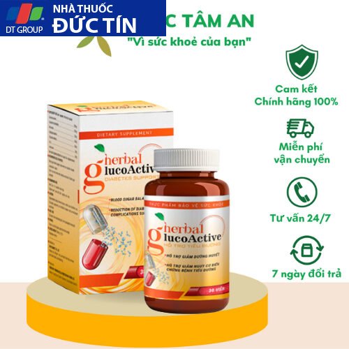 Herbal Glucoactive Hỗ Trợ Cải Thiện,Giảm Nguy Cơ Biến Chứng Bệnh Tiểu Đường Hộp 30 Viên 35 her6 1