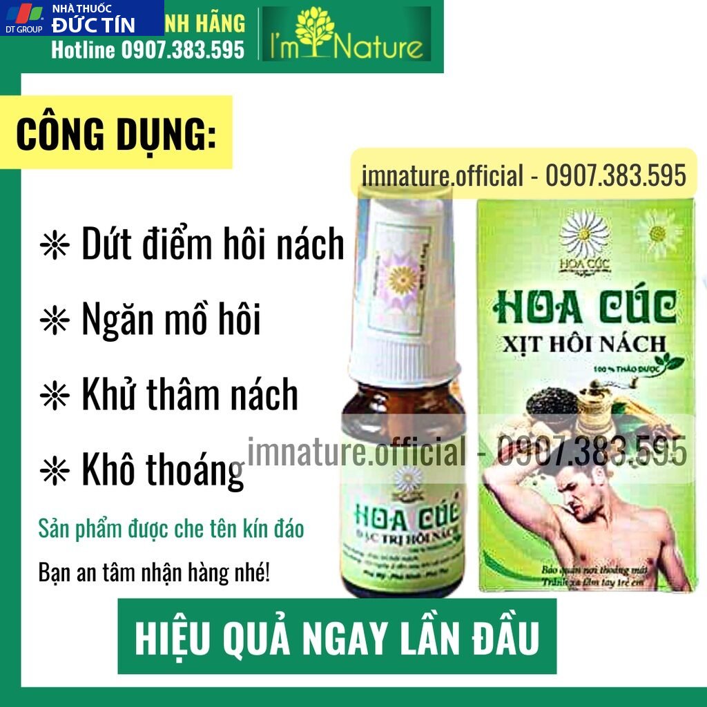 Xịt Hôi Nách Hoa Cúc Chính Hãng 10ml - Triệt Thâm - Ngăn Tiết Mồ Hôi - Hôi Nách Lâu Năm 31 hoaca2 1