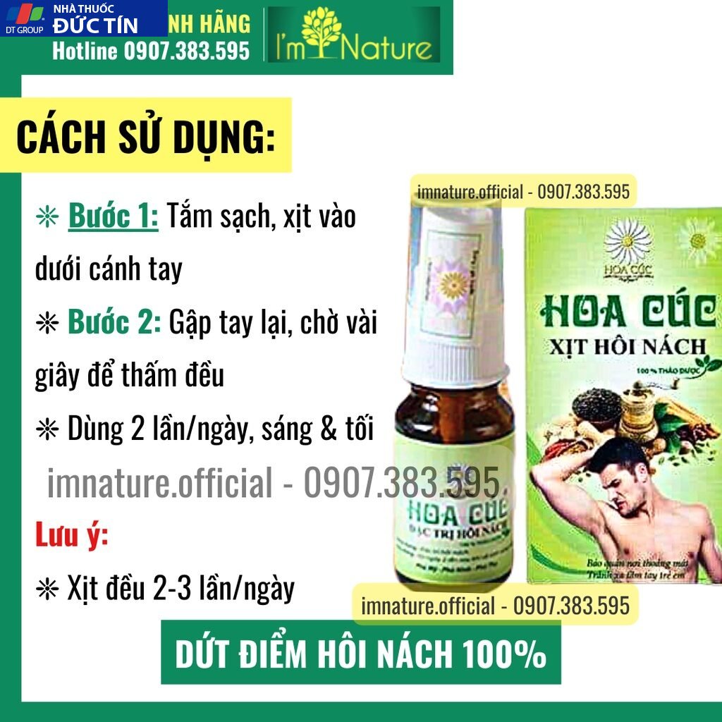 Xịt Hôi Nách Hoa Cúc Chính Hãng 10ml - Triệt Thâm - Ngăn Tiết Mồ Hôi - Hôi Nách Lâu Năm 29 hoacuc3