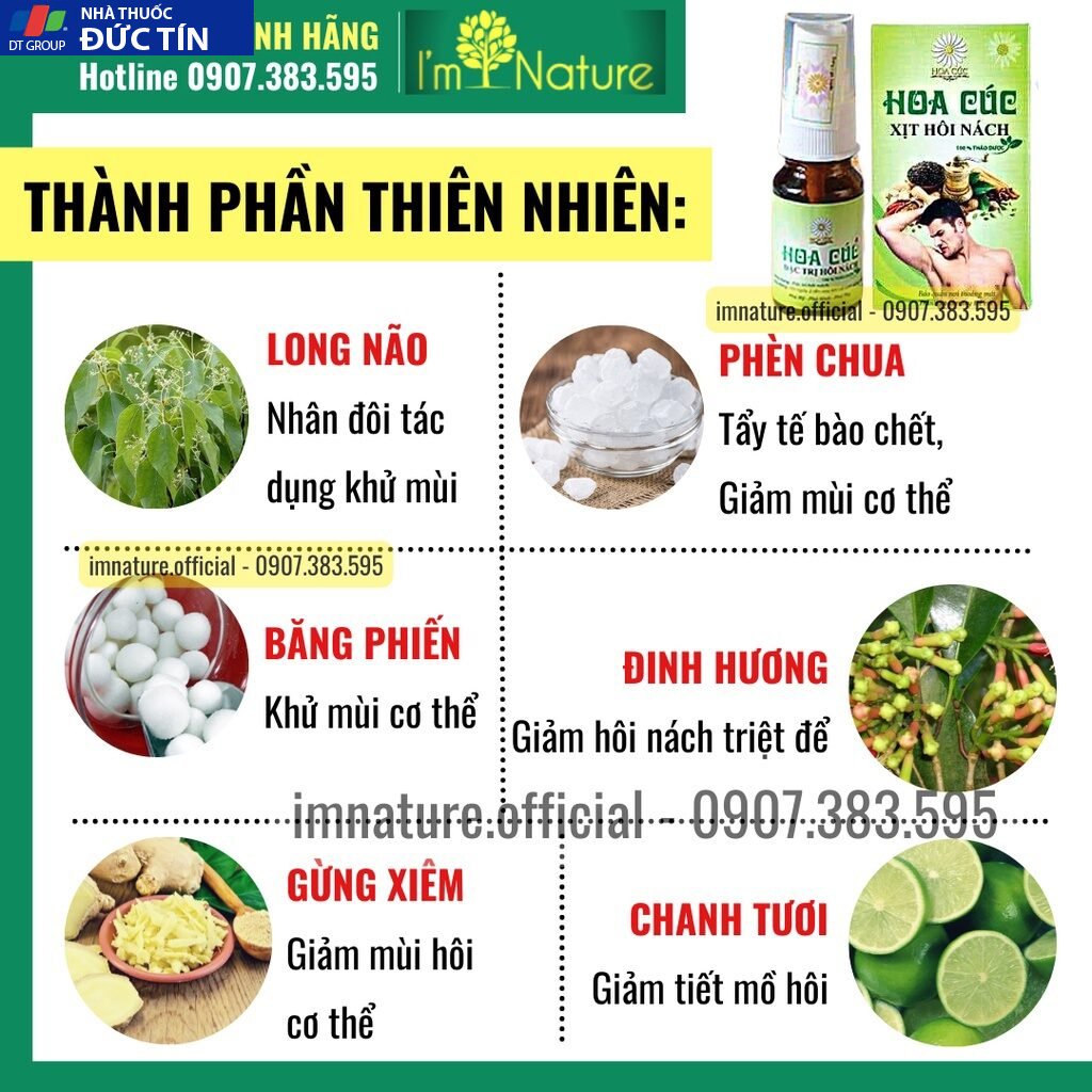 Xịt Hôi Nách Hoa Cúc Chính Hãng 10ml - Triệt Thâm - Ngăn Tiết Mồ Hôi - Hôi Nách Lâu Năm 25 hoacuc7