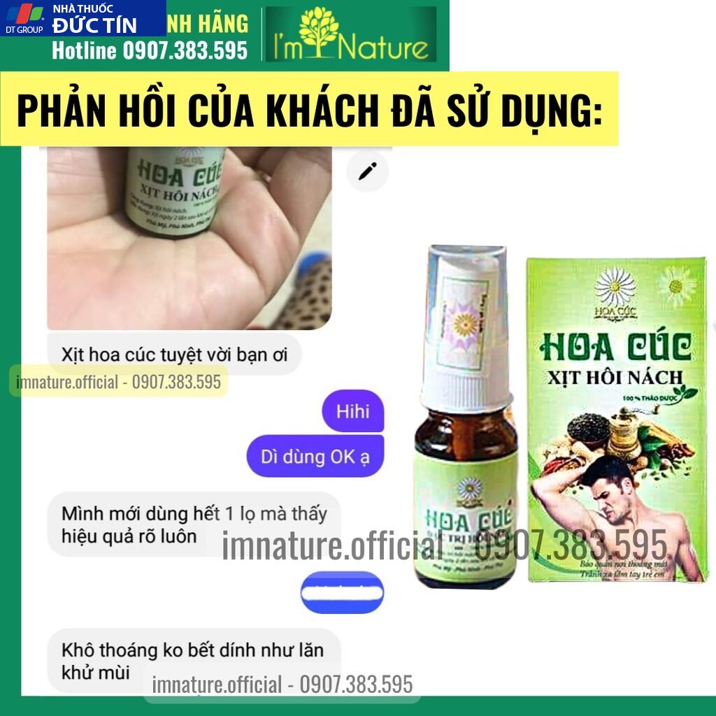 Xịt Hôi Nách Hoa Cúc Chính Hãng 10ml - Triệt Thâm - Ngăn Tiết Mồ Hôi - Hôi Nách Lâu Năm 24 hoacuc8
