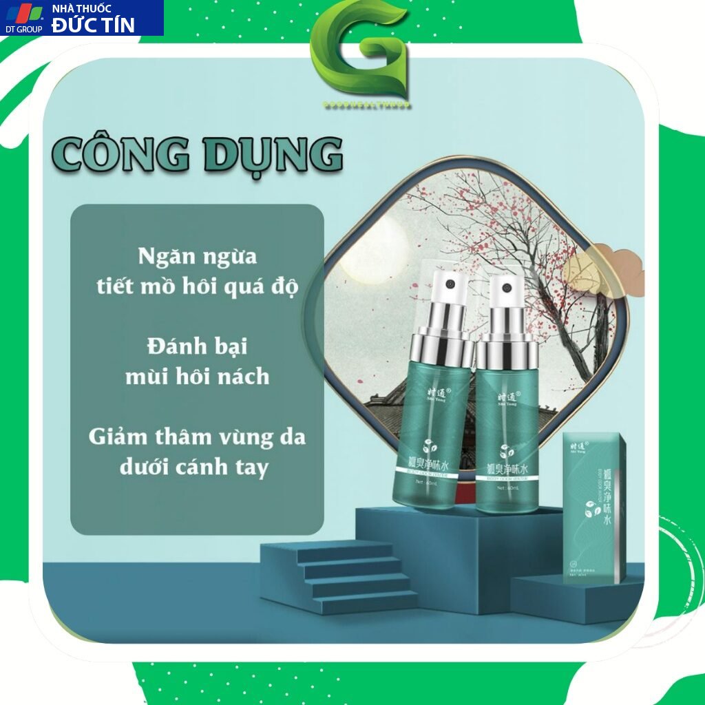 Xịt Khử Mùi Shitong Chính Hãng Khử Mùi Hôi Nách Ngăn Tiết Mồ Hôi Khử Mùi Cơ Thể Chai Dạng Xịt Dung Tích 60 ML 27 hoinach2 9