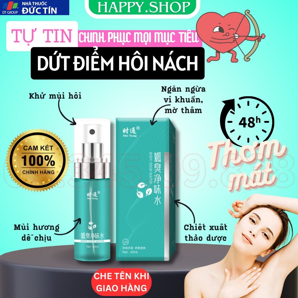 Xịt Khử Mùi Shitong Chính Hãng Khử Mùi Hôi Nách Ngăn Tiết Mồ Hôi Khử Mùi Cơ Thể Chai Dạng Xịt Dung Tích 60 ML 20 hoinach9 4