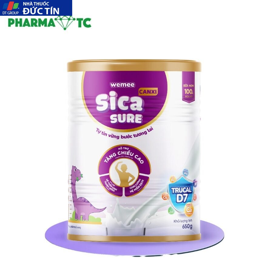 Sữa non Sica Sure Canxi hỗ trợ bé tăng trưởng chiều cao 11 hop sica sure canxi 1