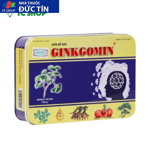 Bổ não Ginkgomin hộp 60 viên,Hỗ trợ cải thiện tuần hoàn não Ginkgomin 9 hop vien bo nao ginkgomin