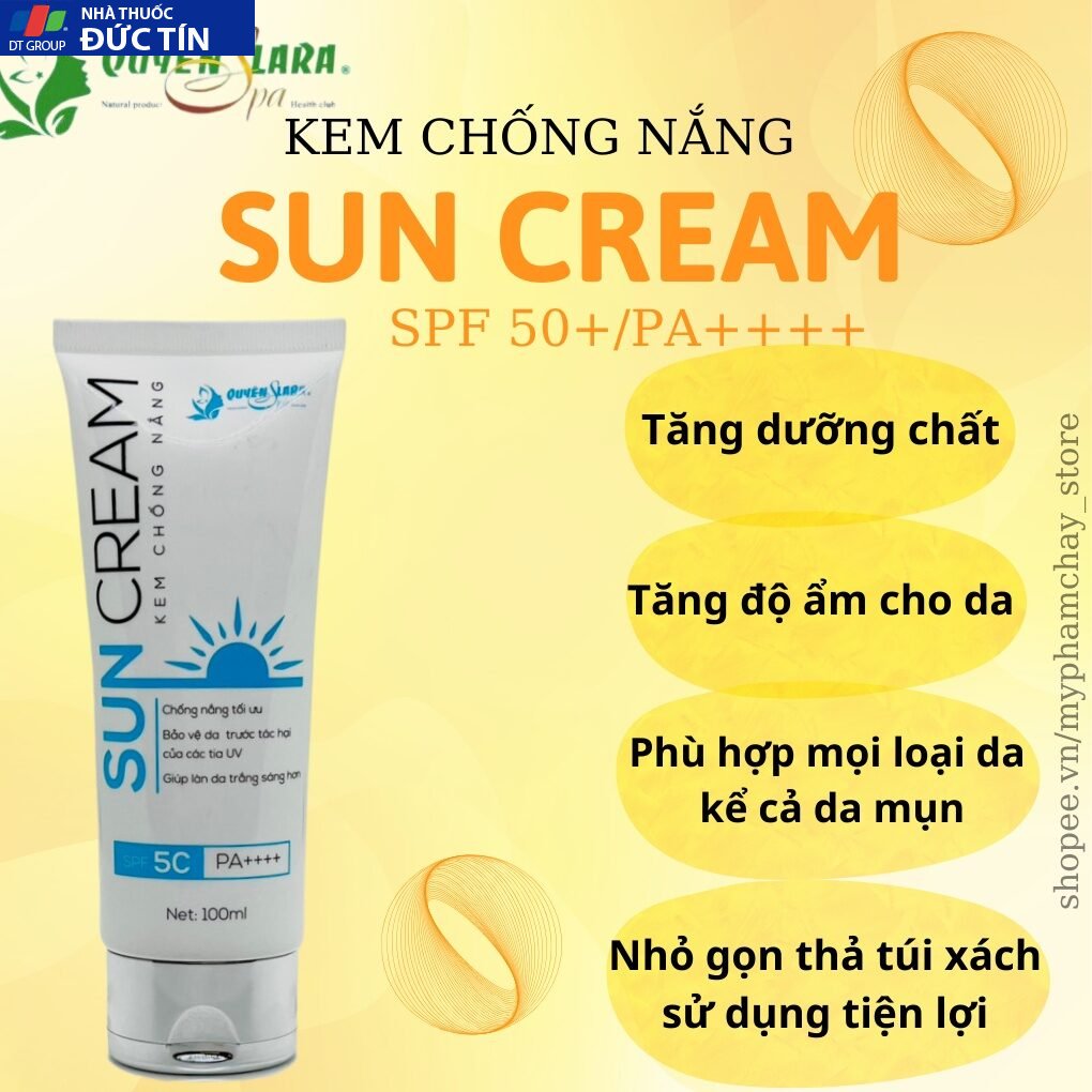 Kem Chống Nắng Sun Cream QUYÊN LARA SPF 50+ Phù Hợp Mọi Loại Da,Thẩm Thấu Nhanh,Không Bết Dính 24 kemchong5