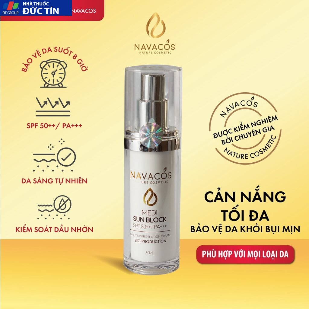 (Chính Hãng) Kem chống nắng nâng tone da Navacos Medi Sunblock 30ml,dành cho mọi loại da 28 kemnang1 1