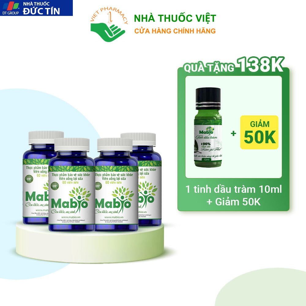 Mabio Lợi Sữa Dành Cho Các Mẹ Sau Sinh Bị Mất Sữa Ít Sữa Combo 4 Hộp Lợi Sữa Mabio Nhà Thuốc Việt 41 mabim666
