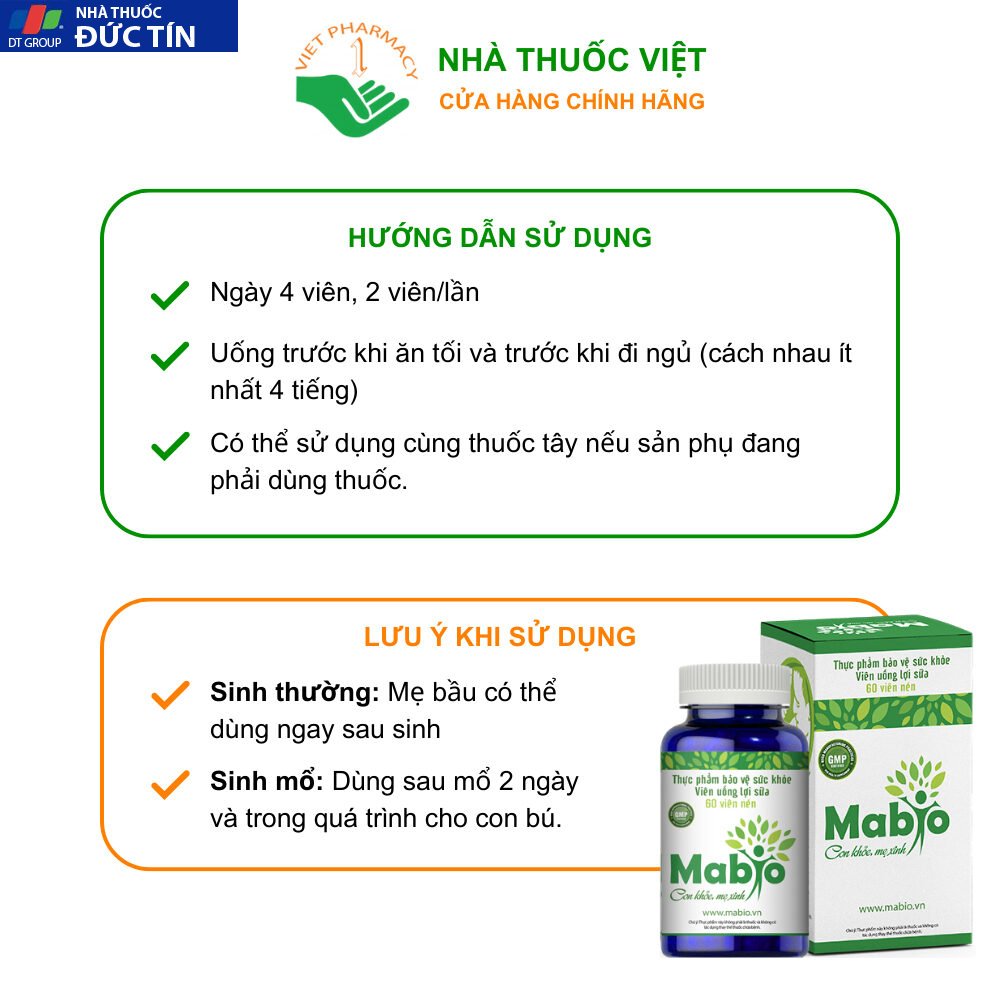 Mabio Lợi Sữa Dành Cho Các Mẹ Sau Sinh Bị Mất Sữa Ít Sữa Combo 6 Hộp Lợi Sữa Mabio 31 mabio4 1