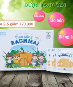Men sống Bạch Mai NEW (men vi sinh cho bé táo bón, tiêu chảy) bổ sung bào tử lợi khuẩn, Hộp 30 gói (dạng bột)