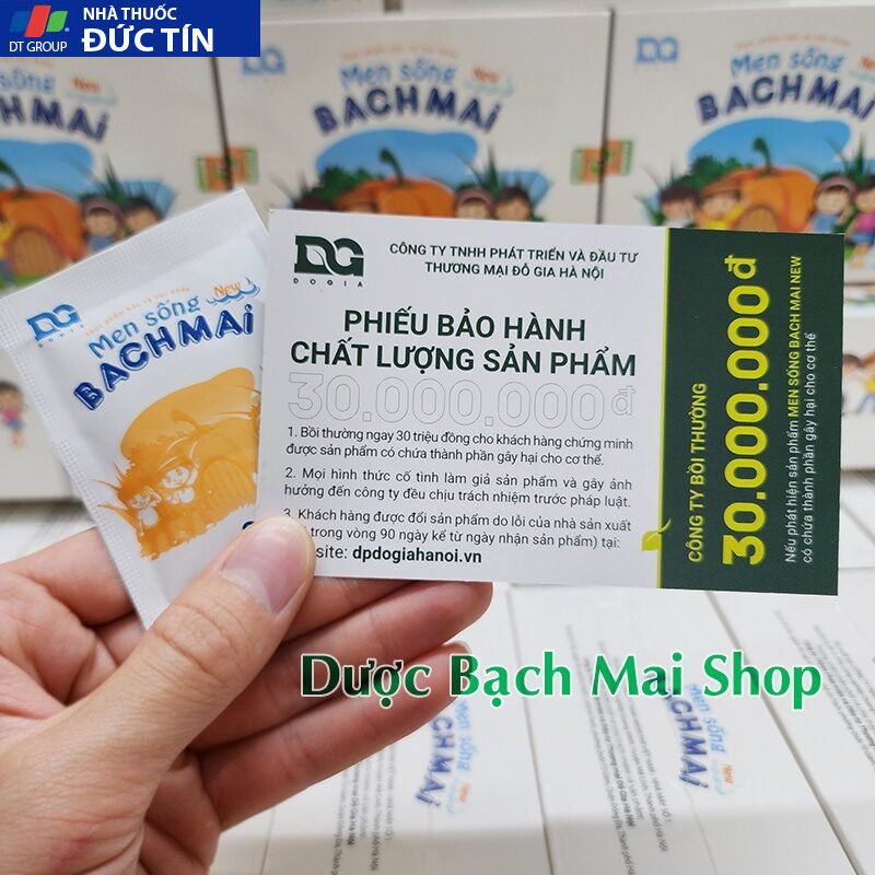 Men sống Bạch Mai NEW (men vi sinh cho bé táo bón, tiêu chảy) bổ sung bào tử lợi khuẩn, Hộp 30 gói (dạng bột) 16 men7 1