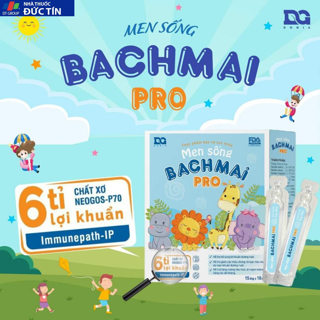 Men sống bạch mai Pro Đỗ Gia 6 tỉ lợi khuẩn men vi sinh cải thiện hệ tiêu hoá cho bé hộp 15 ống x 10ml 24 menbach5 1