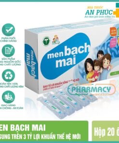 Alternative view of Men bạch mai, Men sống bạch mai mẫu mới, Hàng chính hãng nguyên tem CP, Date mới nhất - Hộp 20 ống
