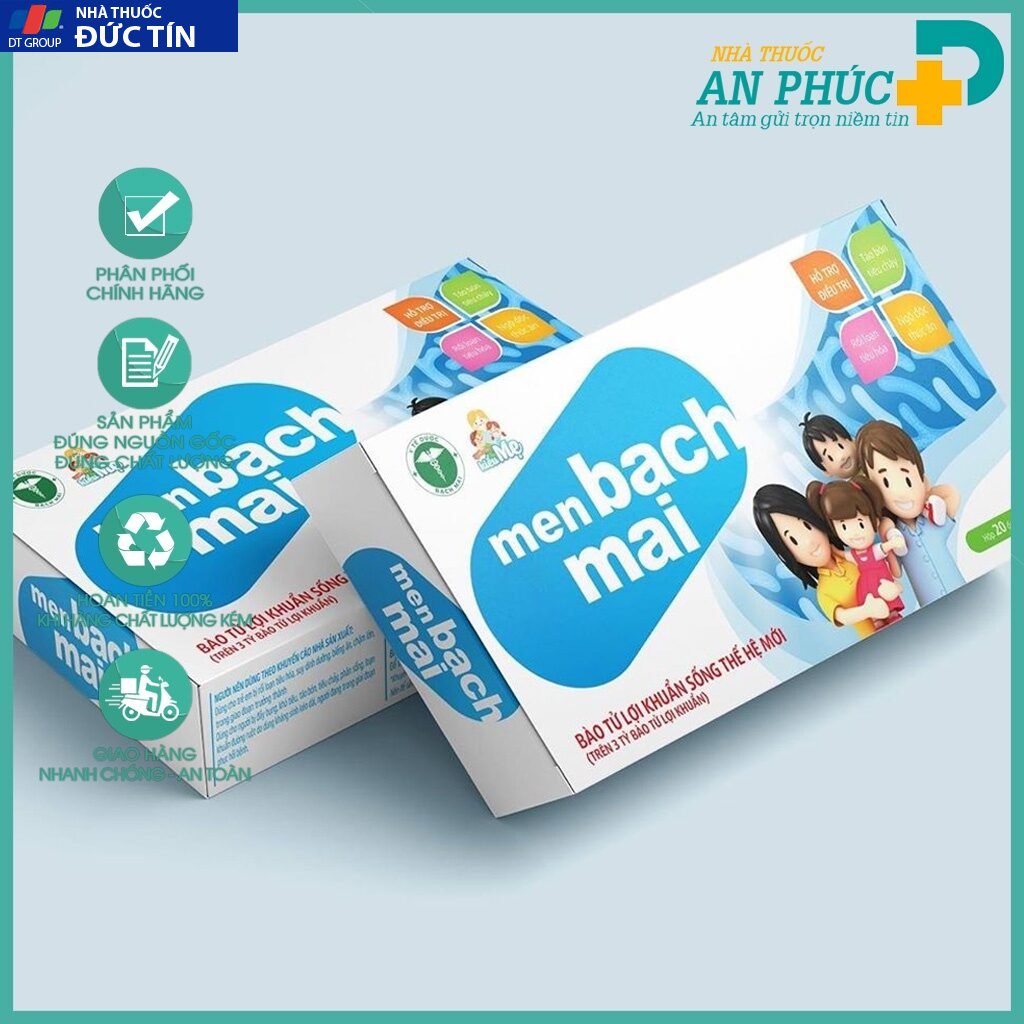 Men bạch mai, Men sống bạch mai mẫu mới, Hàng chính hãng nguyên tem CP, Date mới nhất - Hộp 20 ống 19 menbachmai4