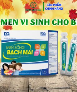 Alternative view of Men sống Bạch Mai (men vi sinh dùng cho táo bón, tiêu chảy) bổ sung bào tử lợi khuẩn, Chính hãng Ecolife, hộp 20 ống