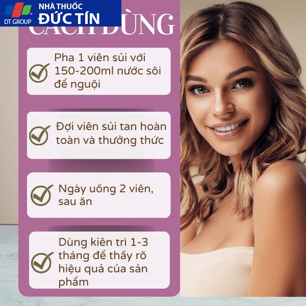 Viên sủi nở ngực LADY PLUS GOLD tăng vòng 1 săn chắc an toàn hiệu quả tức thì , hộp 20 viên 22 nonguc3 2